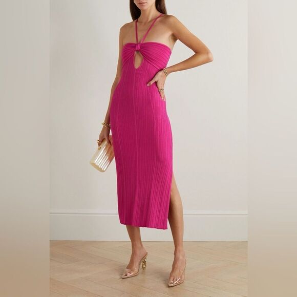 CULT GAIA Elfreda cutout ribbed-knit halterneck midi dress - Picture 5 of 14